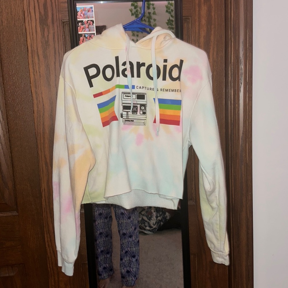 Polaroid cropped hoodie